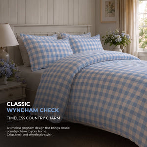 Sweet Dreams Wyndham Gingham Check Duvet Cover And Pillowcase Set