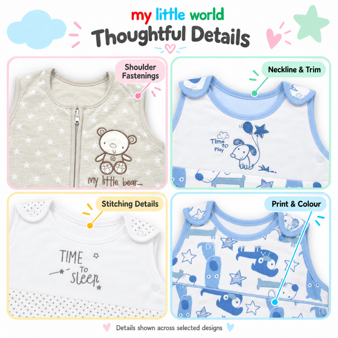 My Little World Nursery Polka Teddy Baby Sleeping Bag