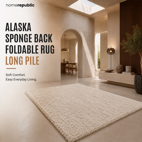 Home Republic Alaska Sponge Back Foldable Rug Long Pile