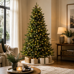 Home Republic Half Christmas Tree With Led Lights And Berries