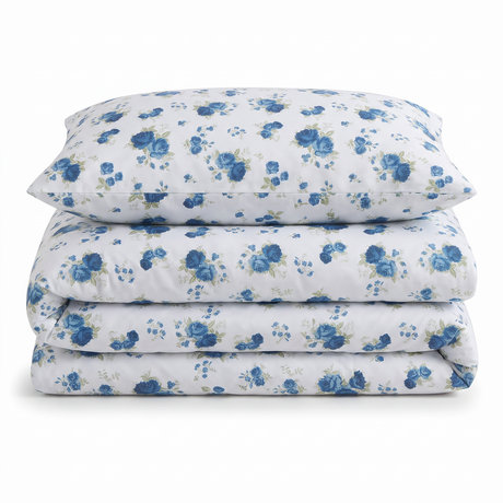 Florelle Delicate Floral Printed Duvet Cover and Pillowcase Set