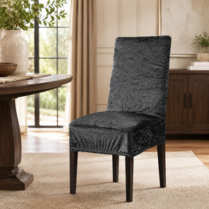 Home Republic Crushed Velvet Stretch Fitted Chair Covers
