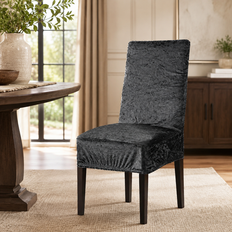 Home Republic Crushed Velvet Stretch Fitted Chair Covers