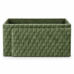 Home Republic Chunky Popcorn Faux Rabbit Fur Storage Ottoman