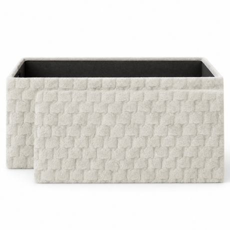 Home Republic Chunky Popcorn Faux Rabbit Fur Storage Ottoman