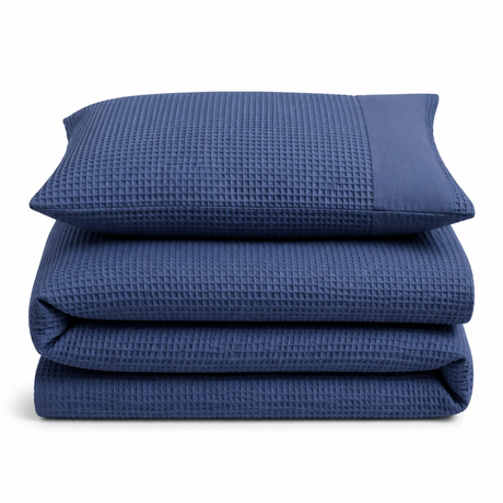 Velosso Waffle Weave Duvet Cover & Pillowcase Set