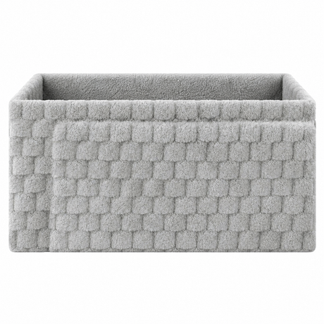 Home Republic Chunky Popcorn Faux Rabbit Fur Storage Ottoman