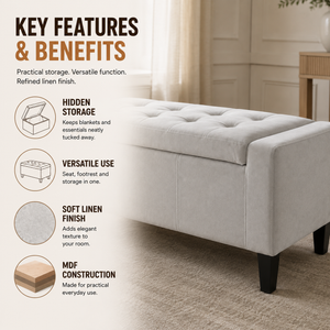 Home Republic Luna Velvet Storage Seat