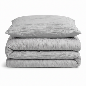 Velosso Calais Crinkle Duvet Cover & Pillowcase Set