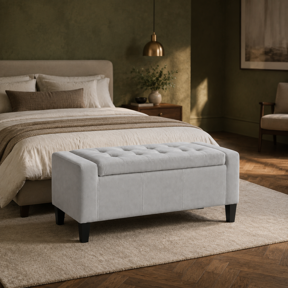 Home Republic Luna Velvet Storage Seat