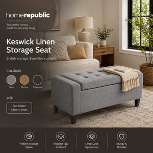 Home Republic Keswick Linen Storage Seat