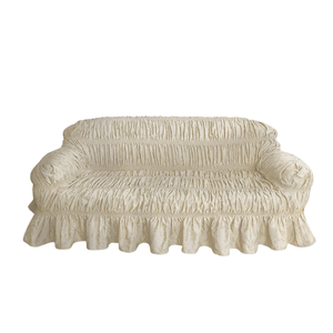 Home Republic Pleated Jacquard Stretch Fitted Sofa Cover