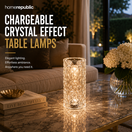 Home Republic Chargeable Crystal Effect Table Lamps