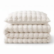 Sweet Dreams Bubble Faux Rabbit Fur Duvet Cover and Pillowcase Set