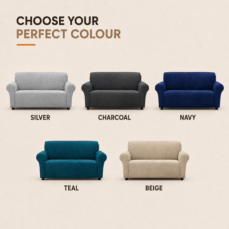 Home Republic Faux Mink Stretch Fitted Sofa Cover