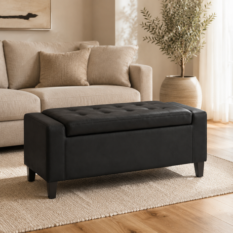Home Republic Brayden Leather Storage Seat
