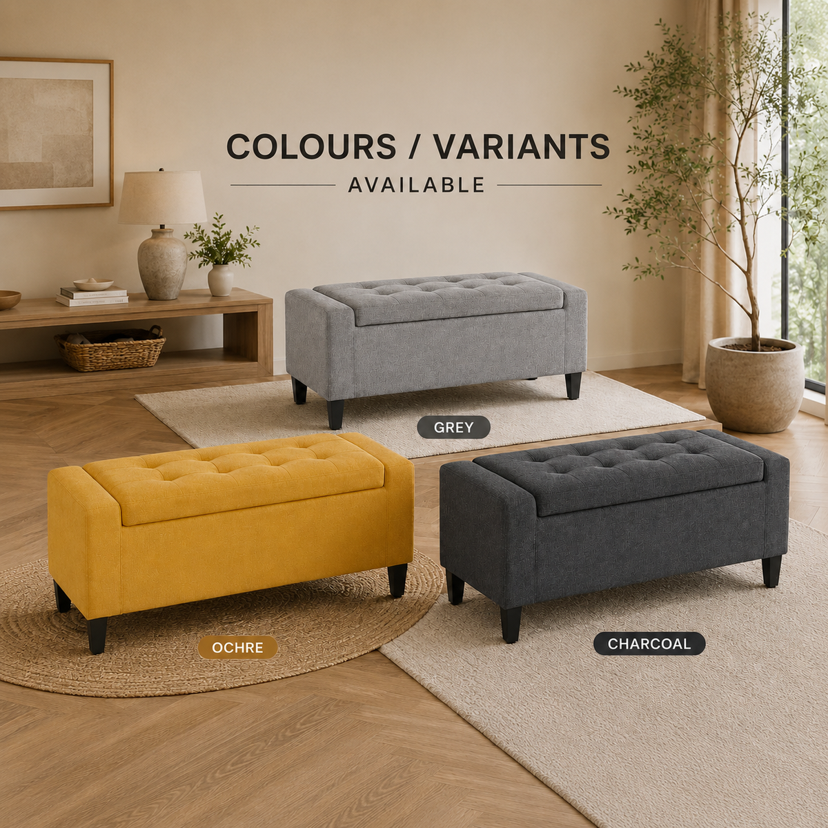 Home Republic Keswick Linen Storage Seat