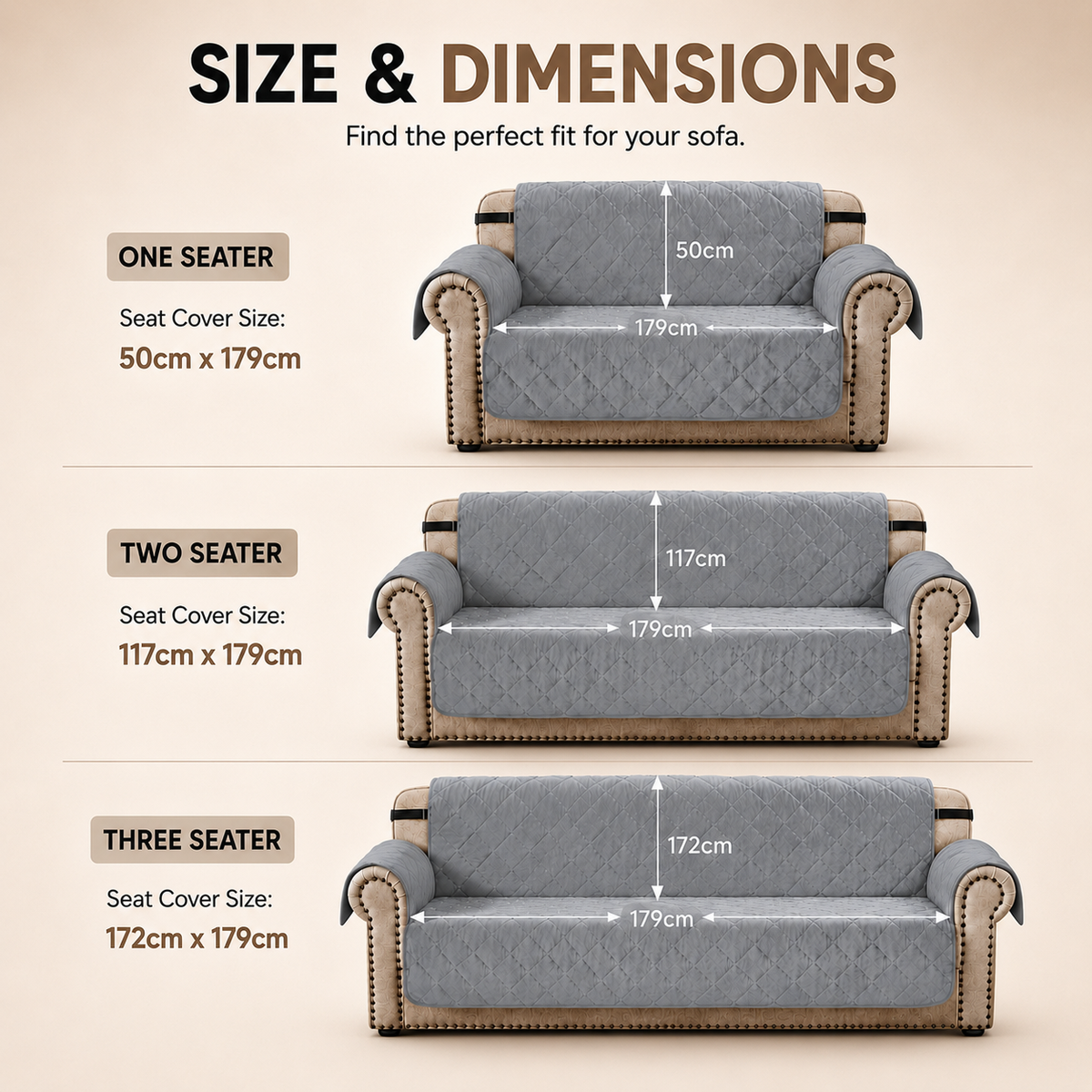 Home Republic Matt Velvet Sofa Protector