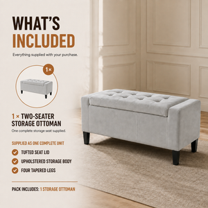 Home Republic Luna Velvet Storage Seat