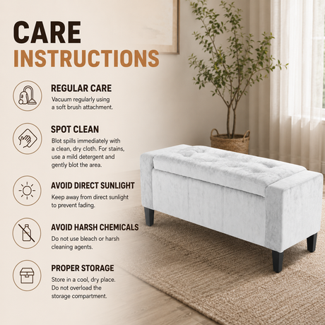 Home Republic Bijou Crushed Velvet Storage Seat