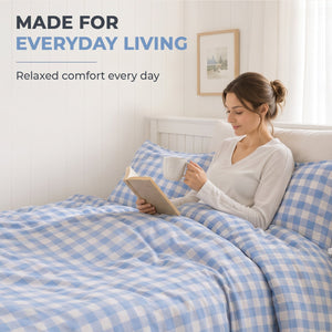 Sweet Dreams Wyndham Gingham Check Duvet Cover And Pillowcase Set