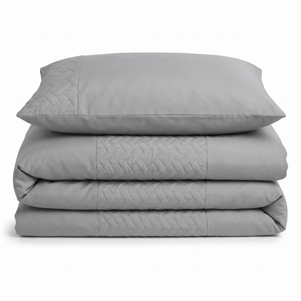 Velosso Quilted Geo Duvet Cover & Pillowcase Set