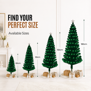Home Republic Christmas Tree With Green Fibre Optic Lights