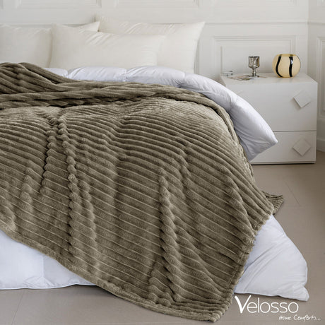 Velosso Super Soft Chunky Cord Blanket Throw