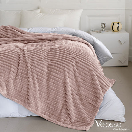 Velosso Super Soft Chunky Cord Blanket Throw
