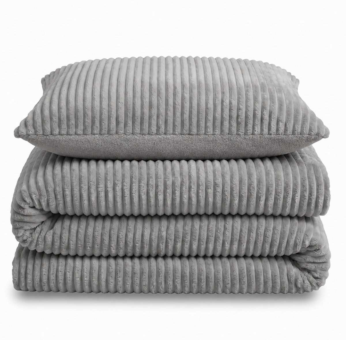 Velosso Plush Cord Teddy Duvet Cover & Pillowcase Set