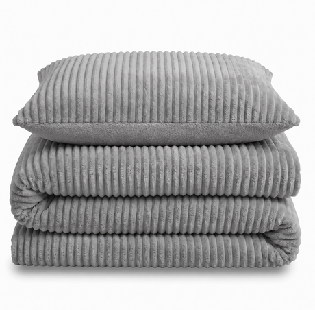 Velosso Plush Cord Teddy Duvet Cover & Pillowcase Set