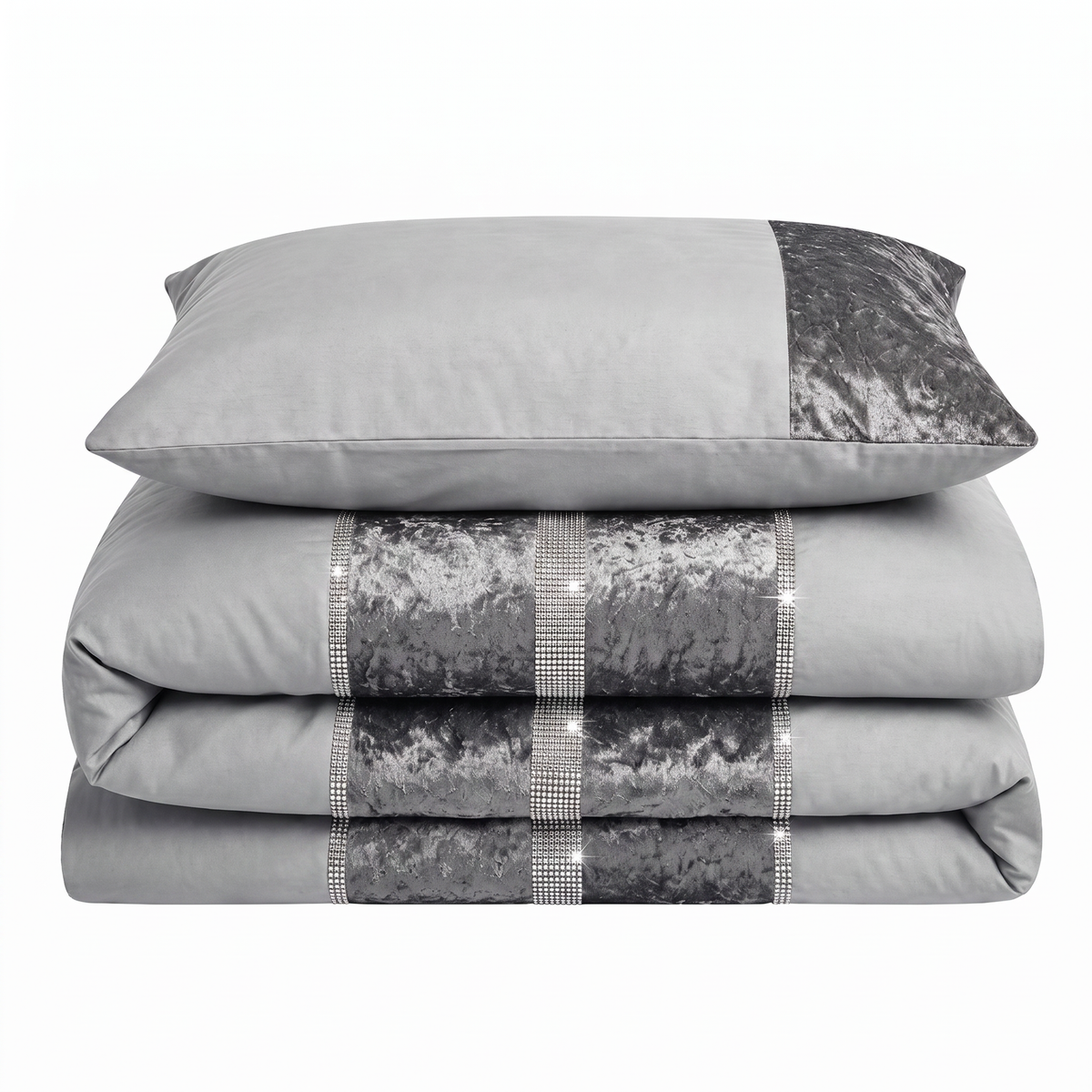 Intimates Topaz Crushed Velvet Duvet Cover & Pillowcase Set