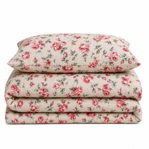 Velosso Peony Flannel Duvet Cover & Pillowcase Set