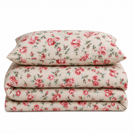 Velosso Peony Flannel Duvet Cover & Pillowcase Set