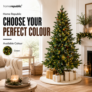 Home Republic Half Christmas Tree With Led Lights And Berries