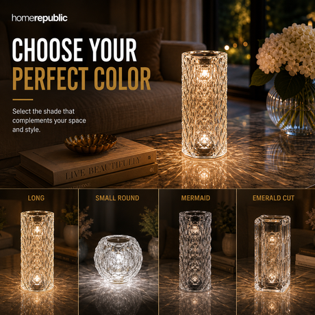 Home Republic Chargeable Crystal Effect Table Lamps