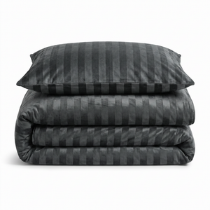 Velosso Oslo Luxury Velvet Stripe Duvet Cover And Pillowcase Set