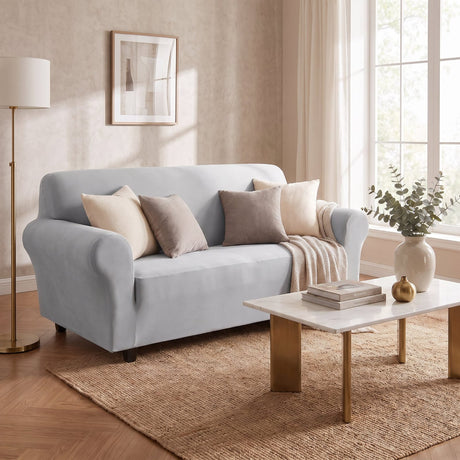Home Republic Faux Mink Stretch Fitted Sofa Cover