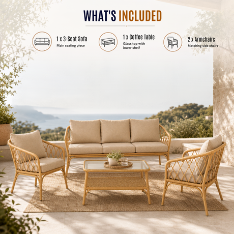 Home Republic Florence 4 Piece Garden Sofa And Table Set