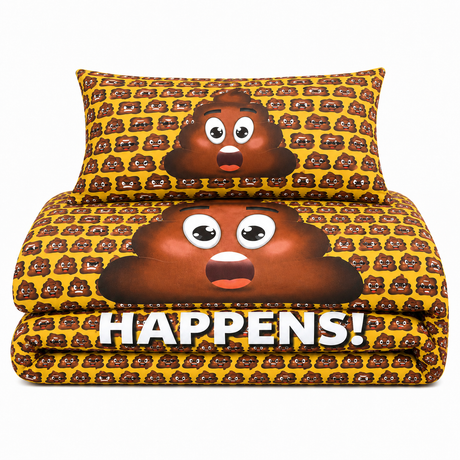 Velosso Poo Emoji Funny Duvet Cover And Pillowcase Set