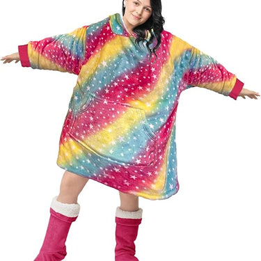 Velosso Teens Rainbow Oversized Hoodie Blanket