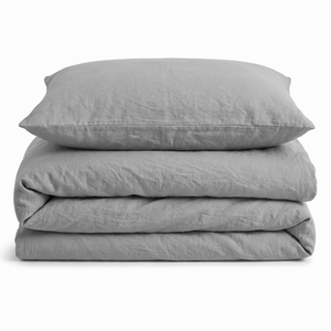 Velosso Washed Linen Look Duvet Cover & Pillowcase Set