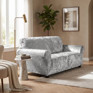 Home Republic Crushed Velvet Stretch Fitted Sofa Cover