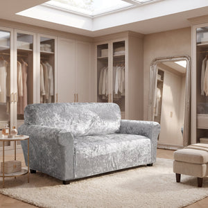 Home Republic Crushed Velvet Stretch Fitted Sofa Cover