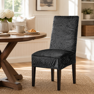 Home Republic Crushed Velvet Stretch Fitted Chair Covers