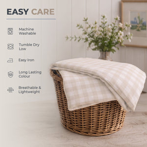 Sweet Dreams Wyndham Gingham Check Duvet Cover And Pillowcase Set