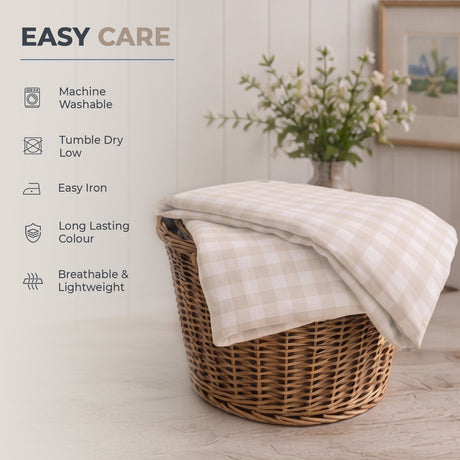 Sweet Dreams Wyndham Gingham Check Duvet Cover And Pillowcase Set