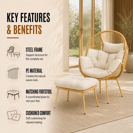 Home Republic Monaco Chair And Stool Set