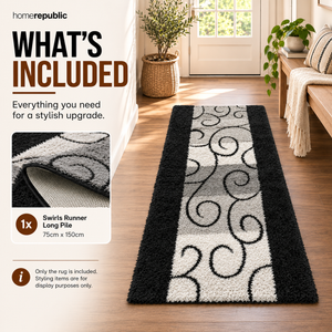 Home Republic Swirls Runner Long Pile