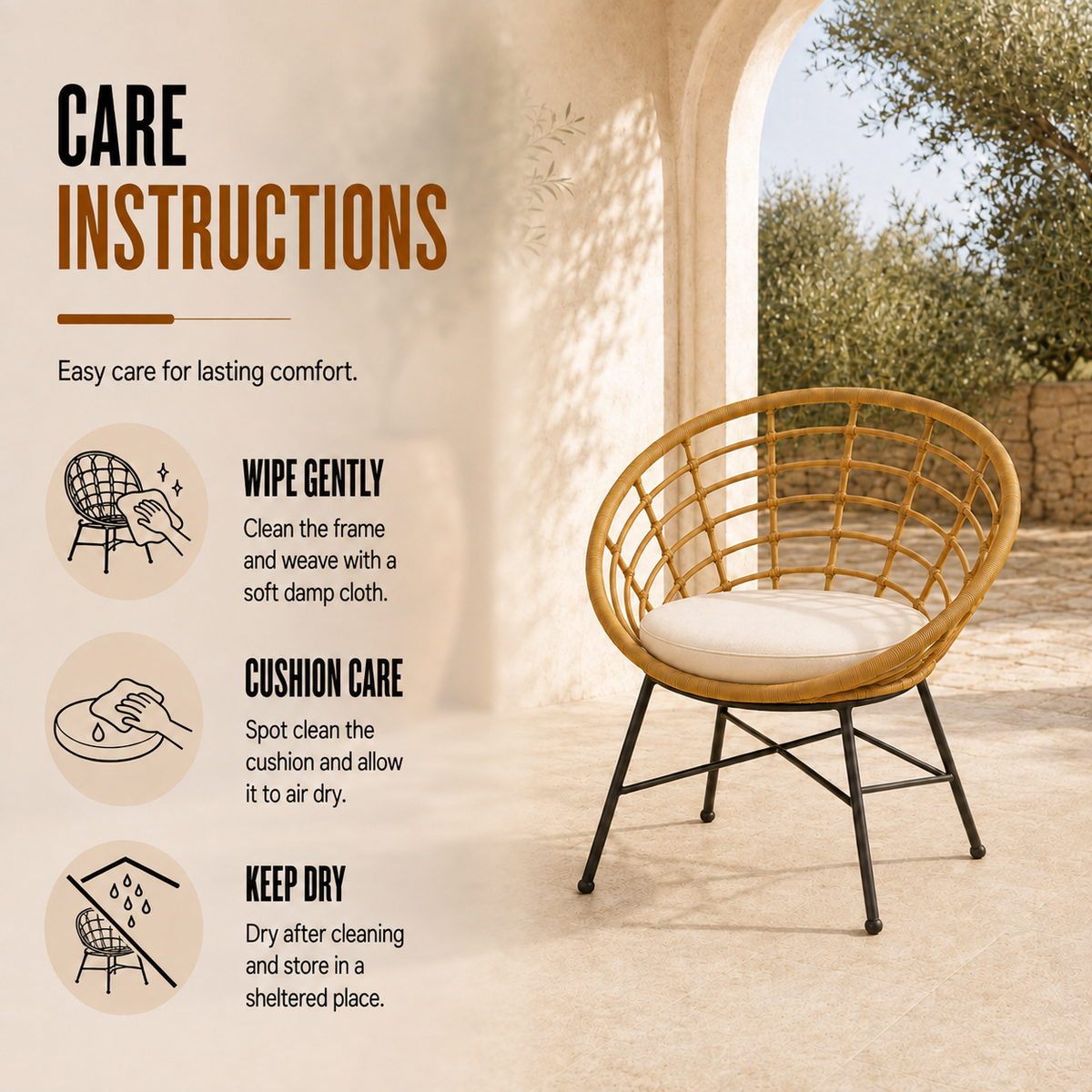 Home Republic Venice Rattan Chair